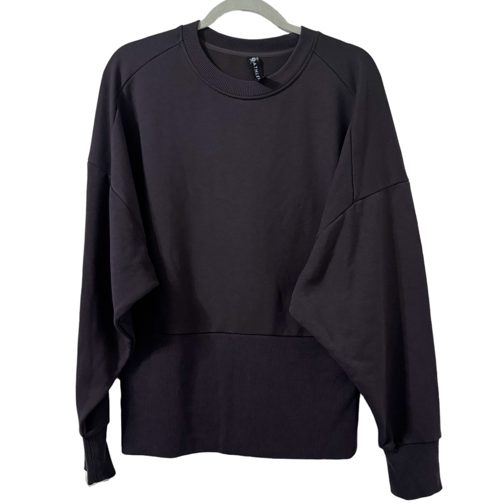 Athleta Black Potrero Long Sleeve Crewneck In‎ Shale Size Large